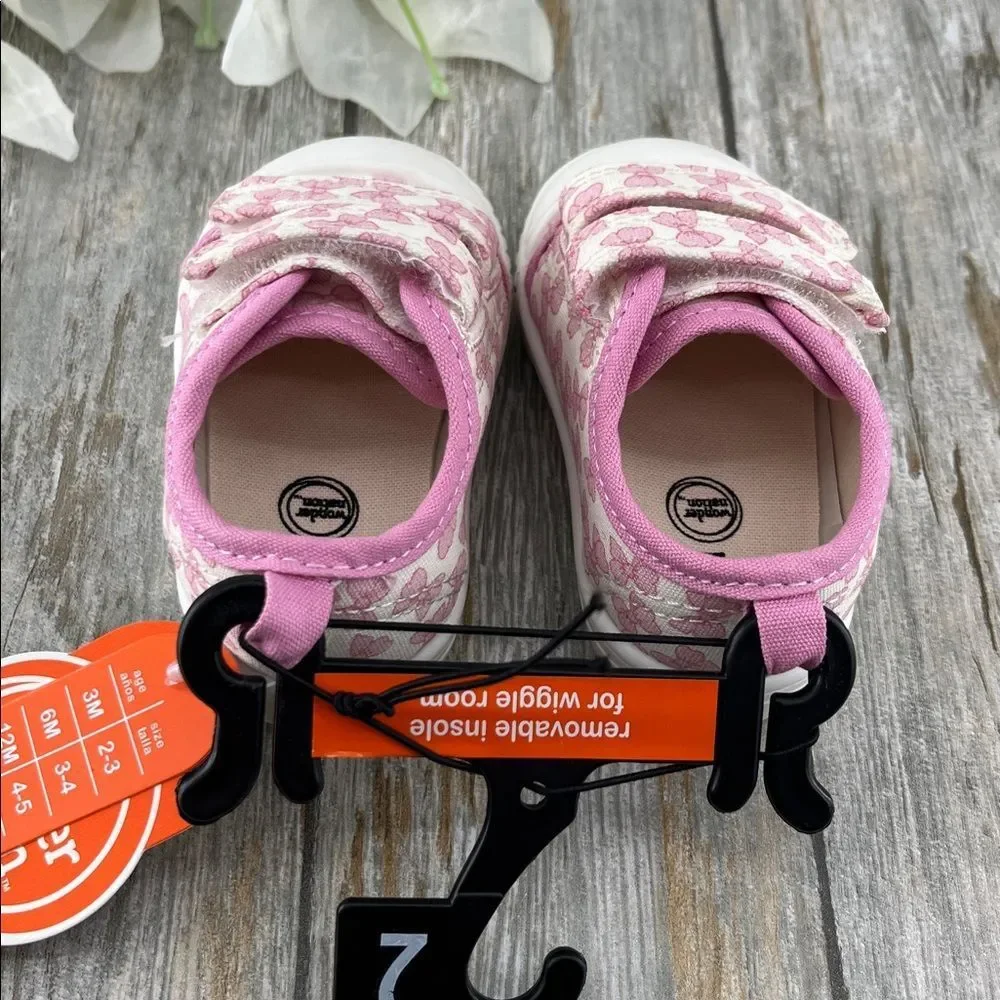 Baby Girls Two Strap Bump Toe Sneakers Shoes Size 2